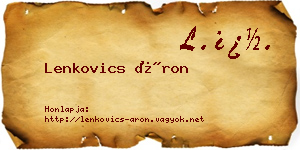 Lenkovics Áron névjegykártya