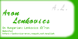 aron lenkovics business card